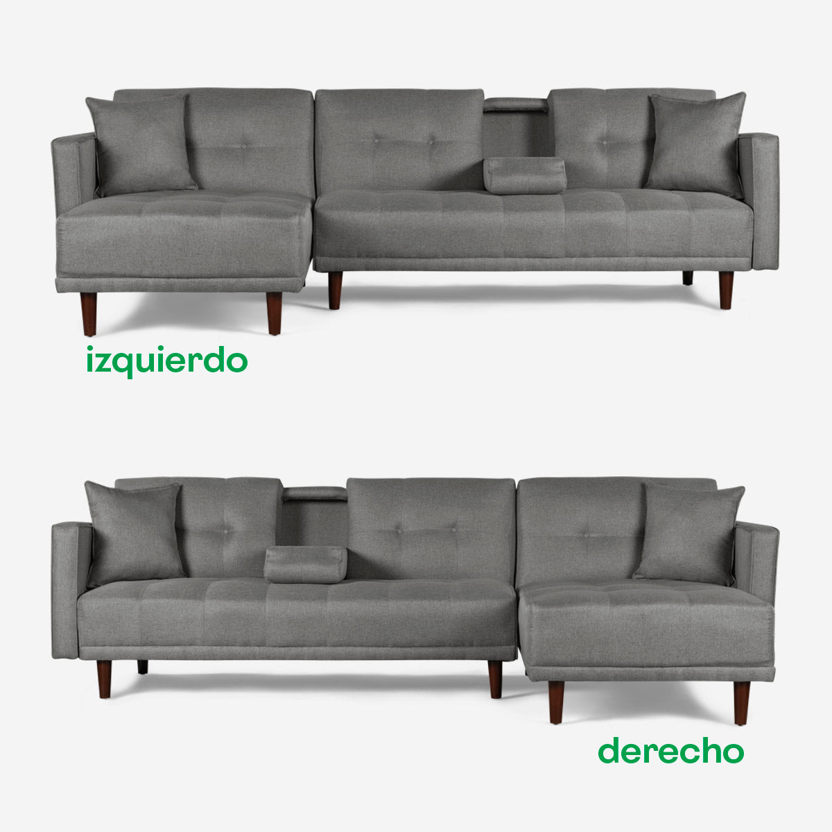Sala Modular Harper Color Gris Claro