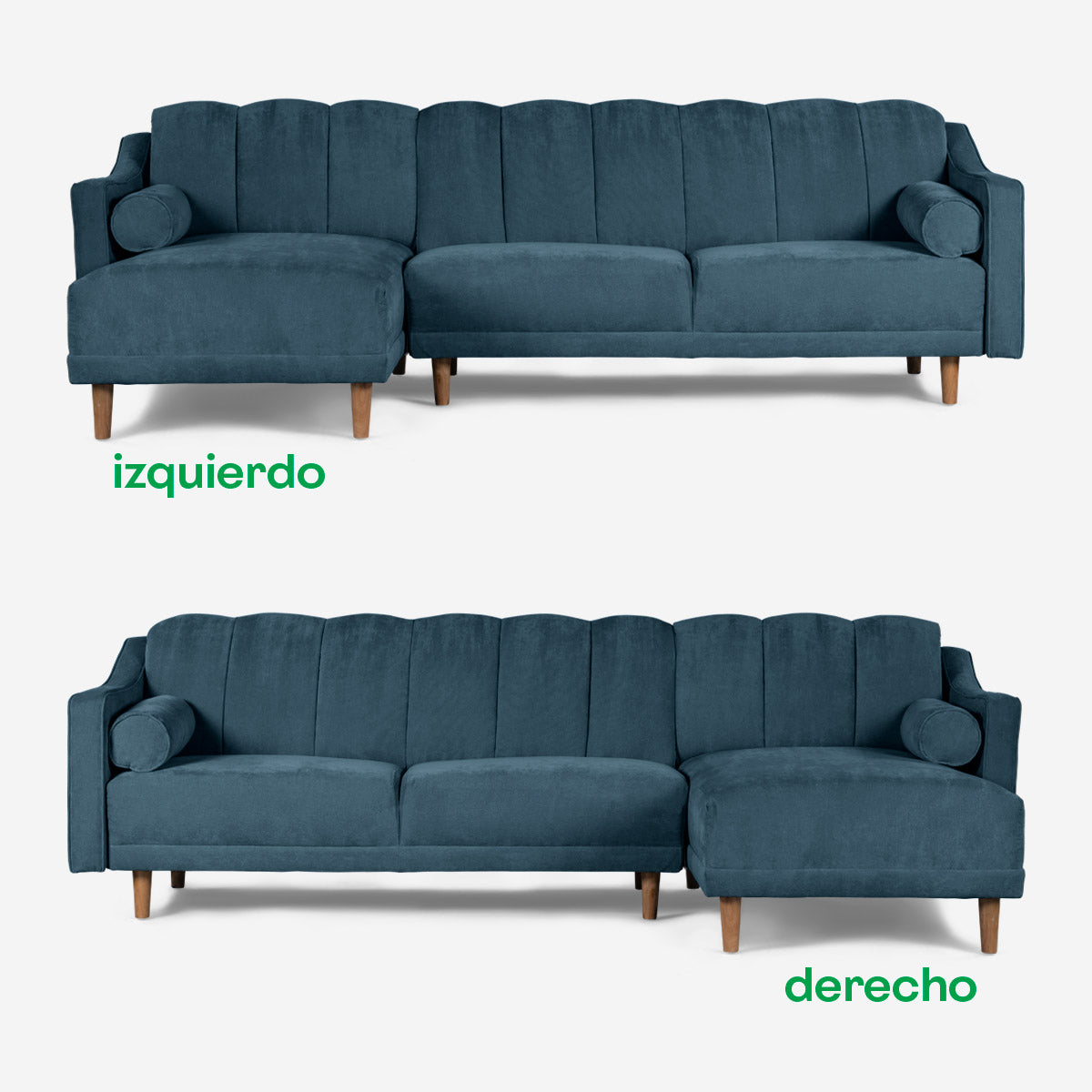 Sala Modular Makora Richman Olivo Terciopelo De 3 Plazas - Outlet
