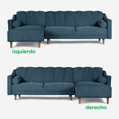 Sala Modular Makora Richman Olivo Terciopelo De 3 Plazas - Outlet
