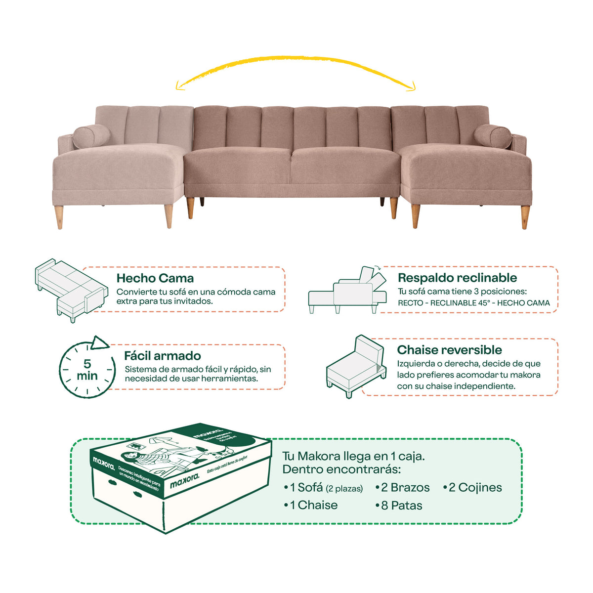 Sala Modular Scotch Rosa