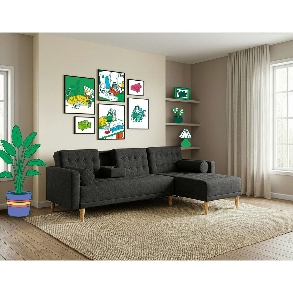 Sala Modular Chica Tyson Gris Oxford