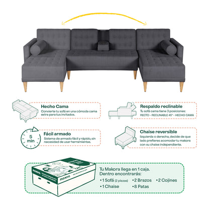 Sala Modular Chica Tyson Gris Oxford