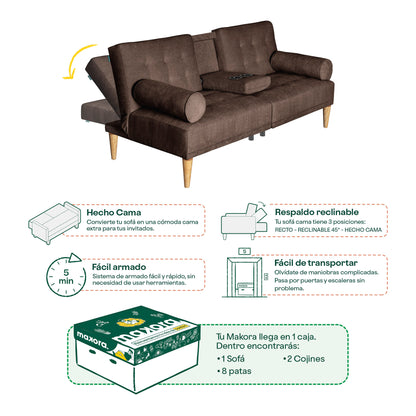 Sofá Cama Zambroni Café