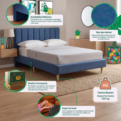 Base de Cama Queen Nostra Azul | Makora