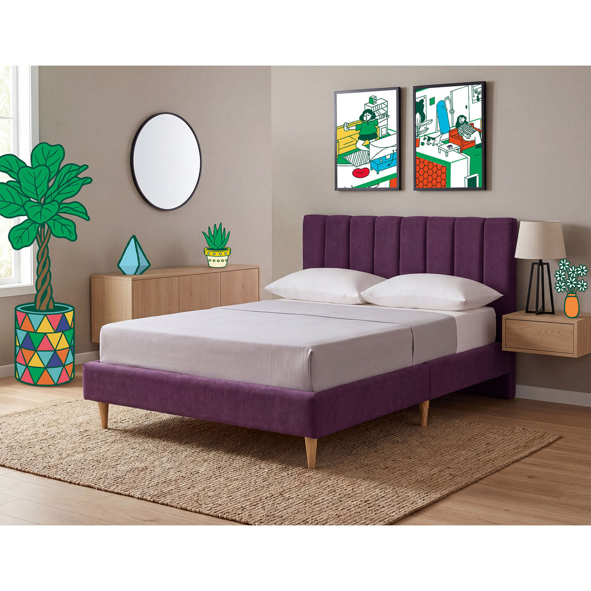 Base de Cama Queen Nostra Morado | Makora