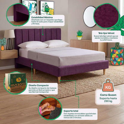 Base de Cama Queen Nostra Morado | Makora
