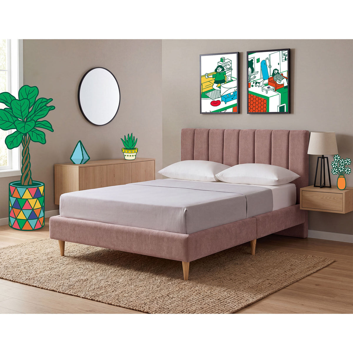 Base de Cama Queen Nostra Palo de Rosa | Makora