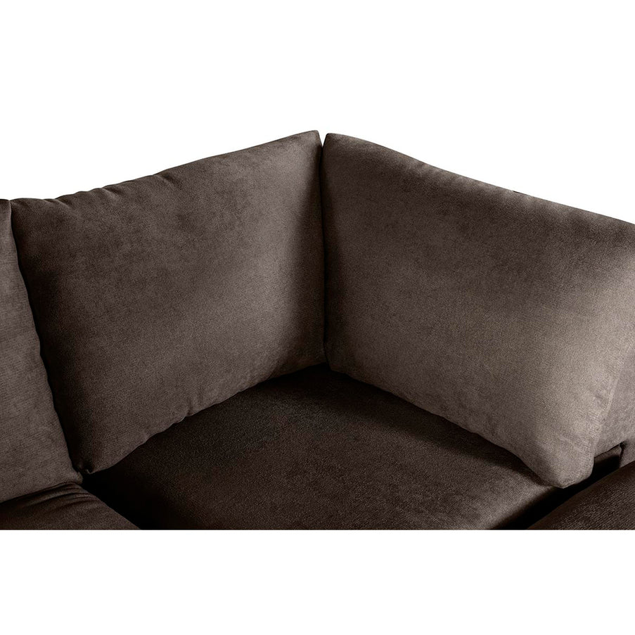 Sala De 4 Modulos Makora Everyn Memory Foam Chocolate Chenil Respaldo Reclinable De 3 Posiciones