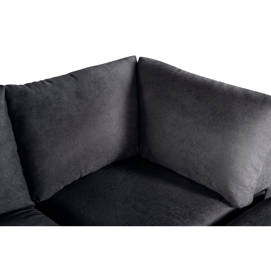 Sala De 4 Modulos Makora Everyn Memory Foam Negro Chenil Respaldo Reclinable De 3 Posiciones
