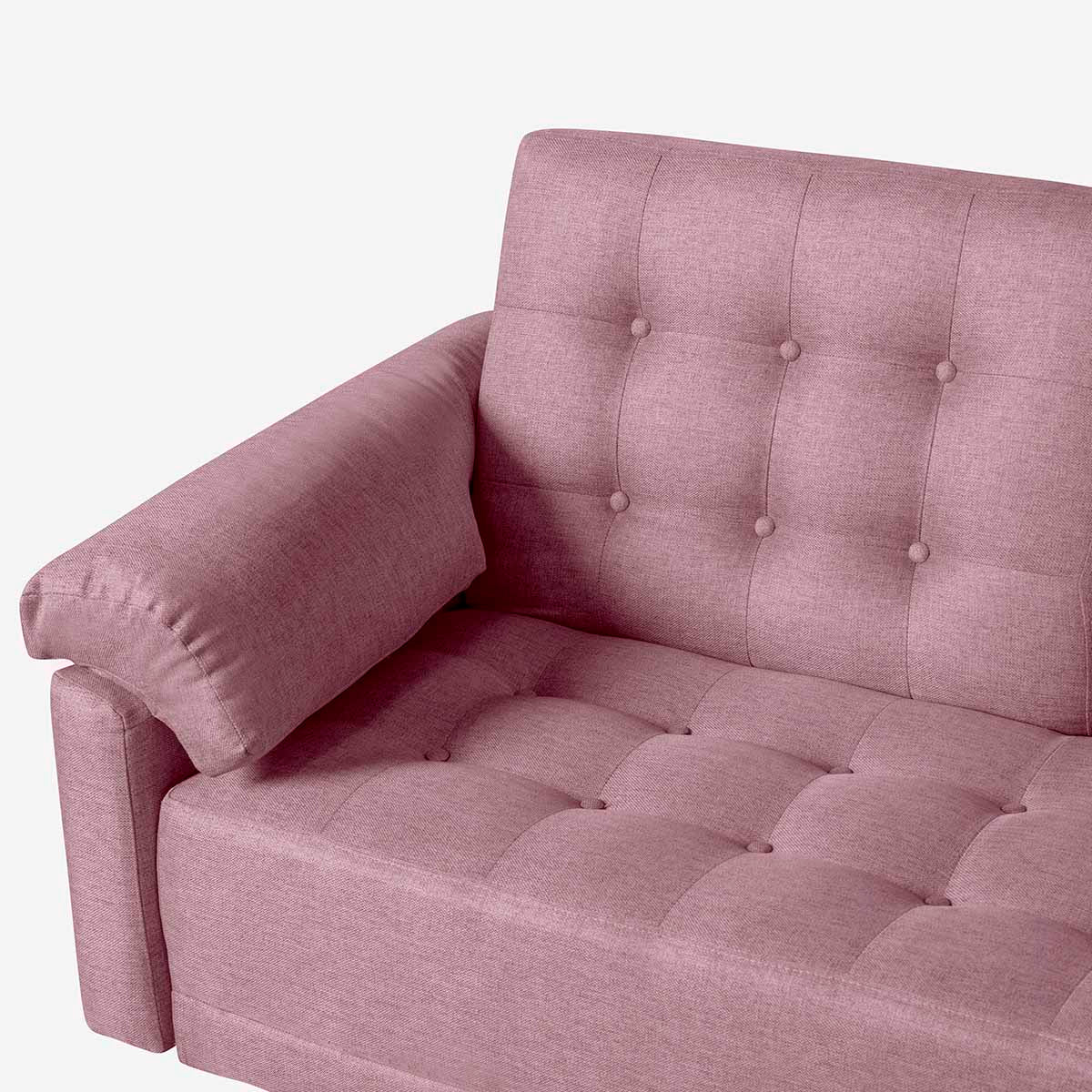 Sofá Cama Makora Andros Rosa Lino De 3 Plazas Con Portavasos - Outlet