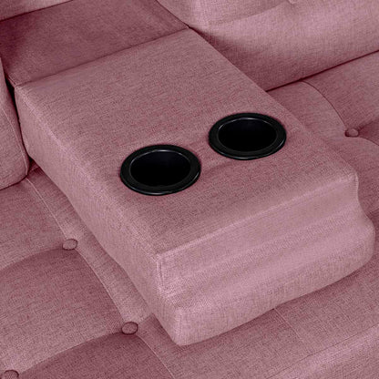 Sofá Cama Makora Andros Rosa Lino De 3 Plazas Con Portavasos - Outlet