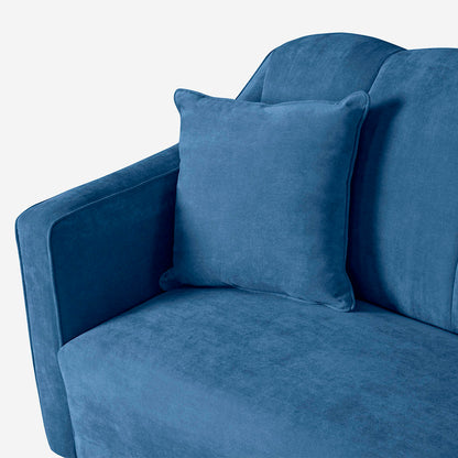Sofá Cama Makora Annika Azul Terciopelo De 3 Plazas - Outlet