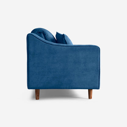 Sofá Cama Makora Annika Azul Terciopelo De 3 Plazas - Outlet