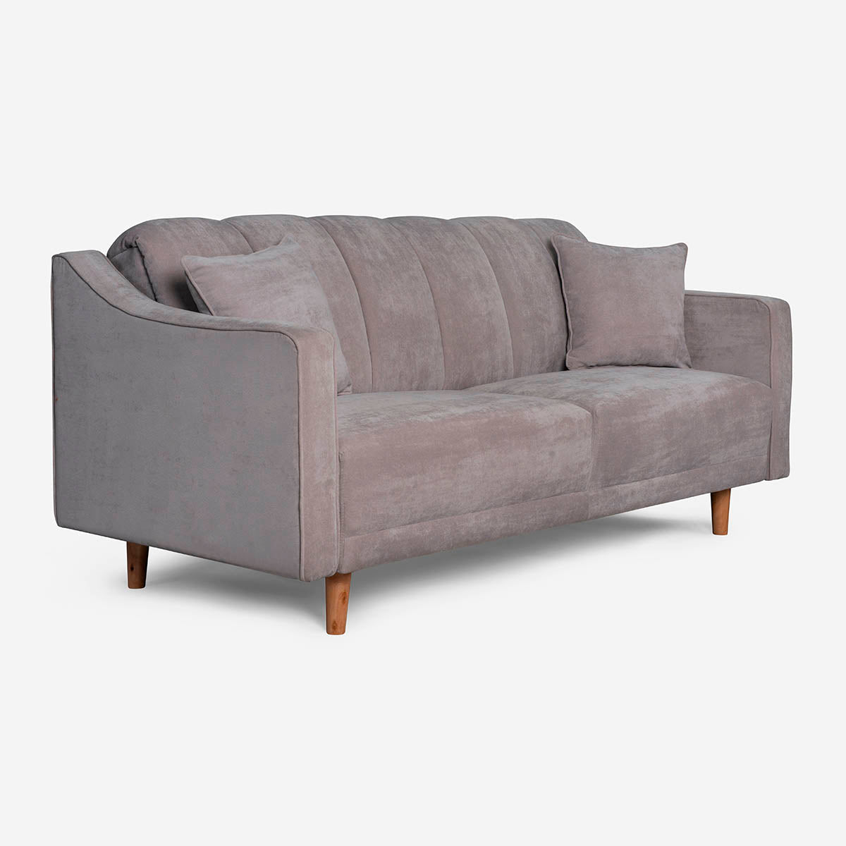 Sofá Cama Makora Annika Gris Claro Terciopelo De 3 Plazas - Outlet