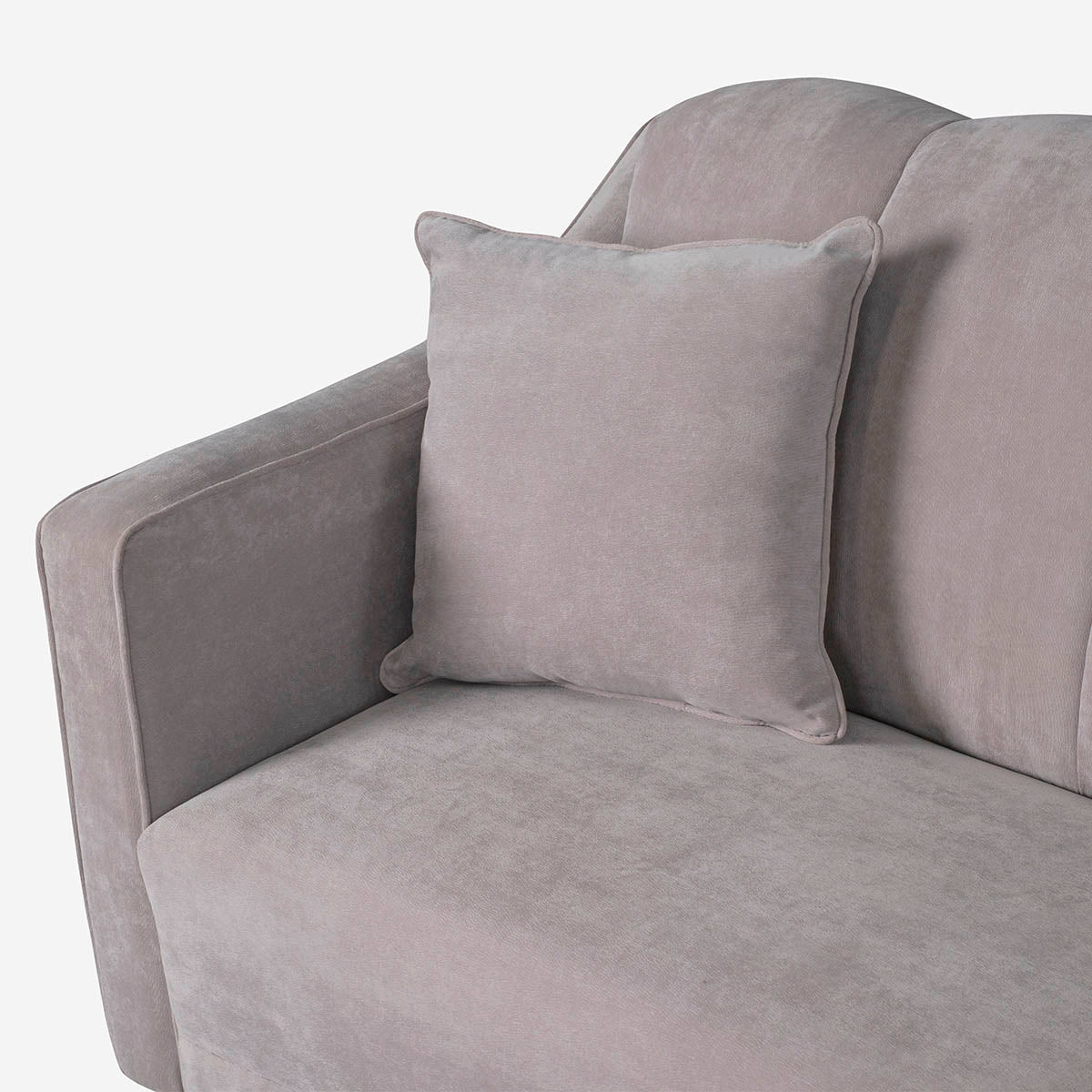 Sofá Cama Makora Annika Gris Claro Terciopelo De 3 Plazas - Outlet