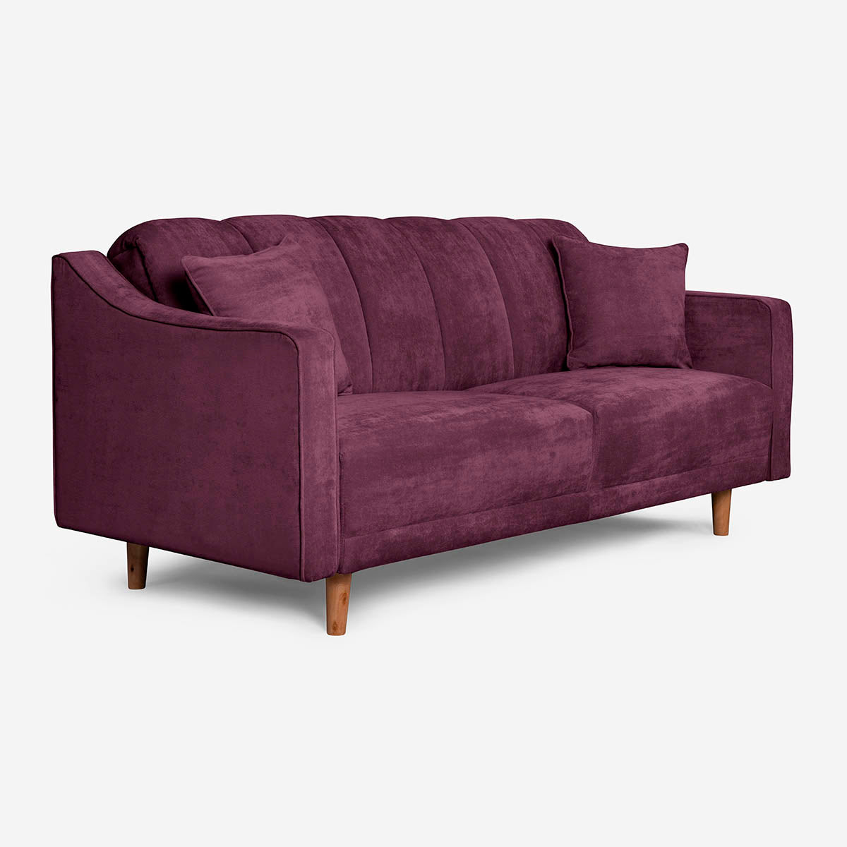 Sofá Cama Makora Annika Morado Terciopelo De 3 Plazas - Outlet