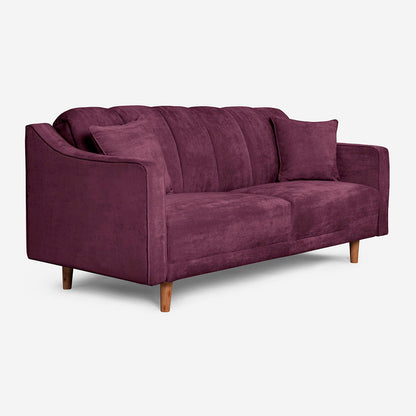 Sofá Cama Makora Annika Morado Terciopelo De 3 Plazas - Outlet