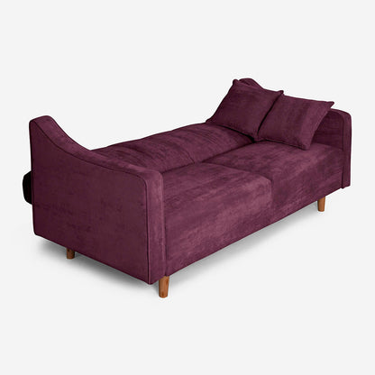 Sofá Cama Makora Annika Morado Terciopelo De 3 Plazas - Outlet