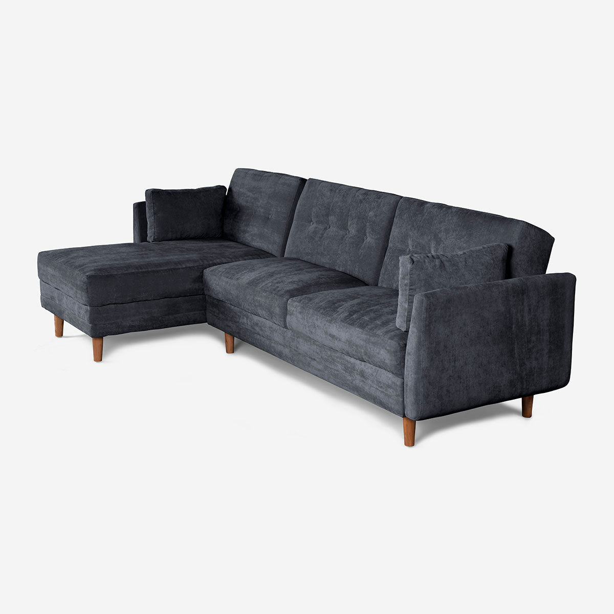 Sala Modular Makora Aperol Gris Oxford Terciopelo De 3 Plazas - Outlet