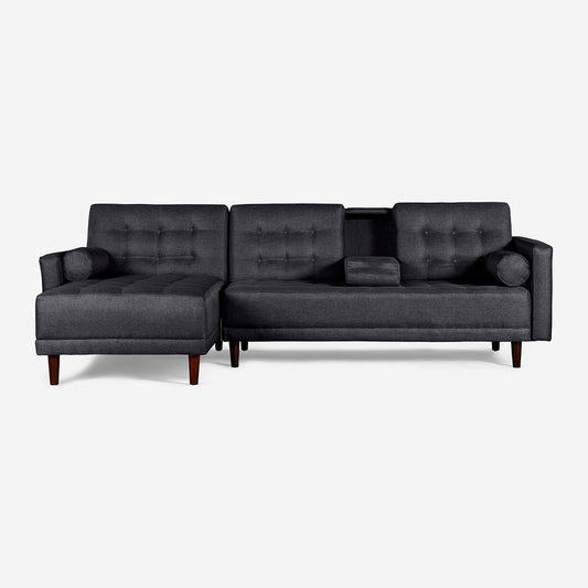 Sala Modular Makora Bardo Gris Oxford Magic De 3 Plazas Con Portavasos | Makora