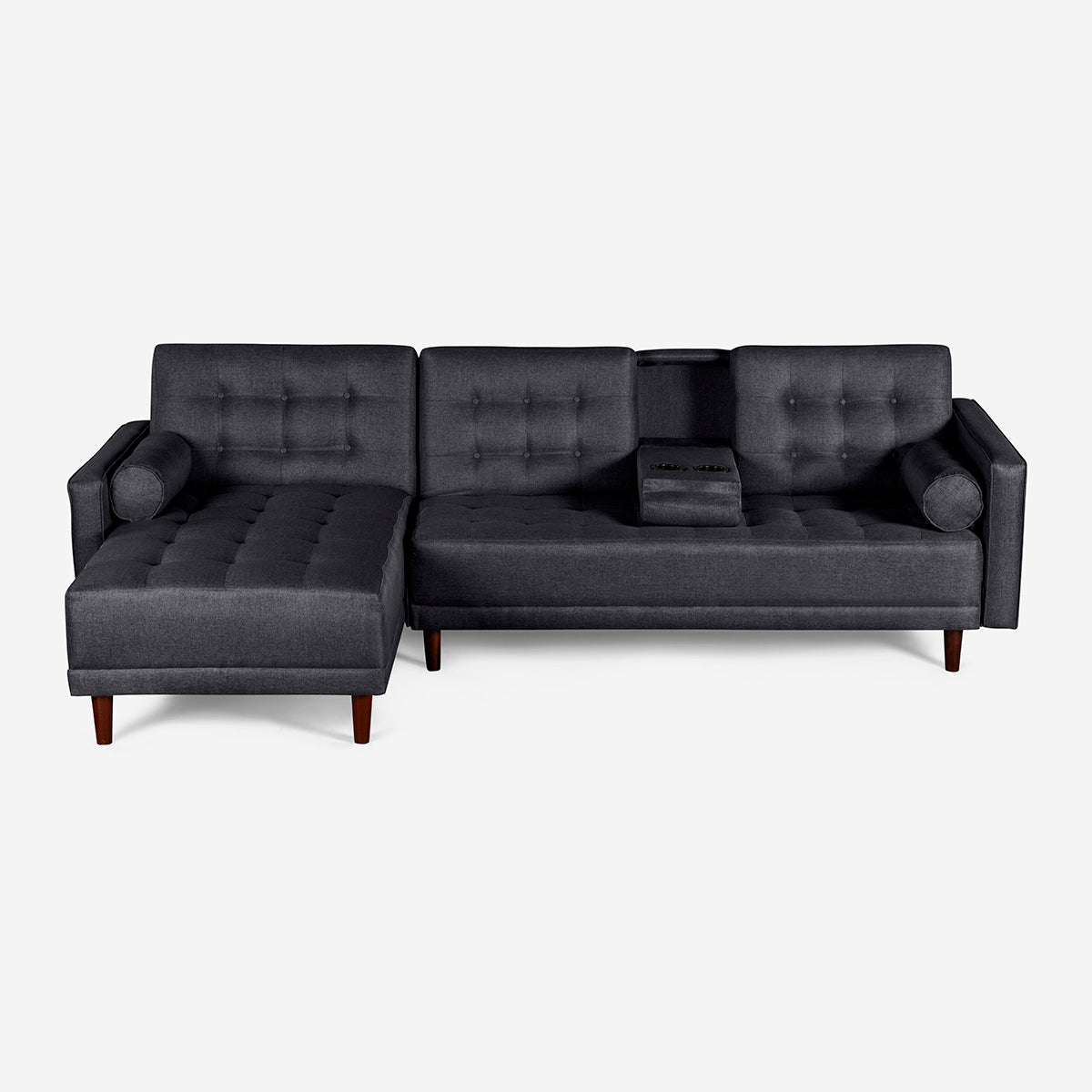 Sala Modular Makora Bardo Gris Oxford Magic De 3 Plazas Con Portavasos - Outlet