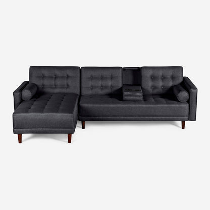 Sala Modular Makora Bardo Gris Oxford Magic De 3 Plazas Con Portavasos - Outlet