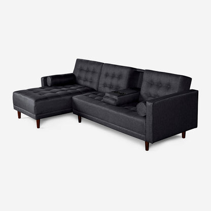 Sala Modular Makora Bardo Gris Oxford Magic De 3 Plazas Con Portavasos - Outlet