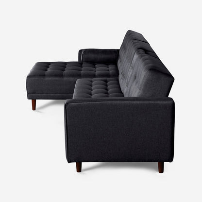 Sala Modular Makora Bardo Gris Oxford Magic De 3 Plazas Con Portavasos - Outlet