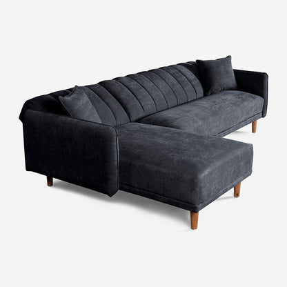 Sala Modular Makora Bottari Gris Oxford Terciopelo De 3 Plazas - Outlet
