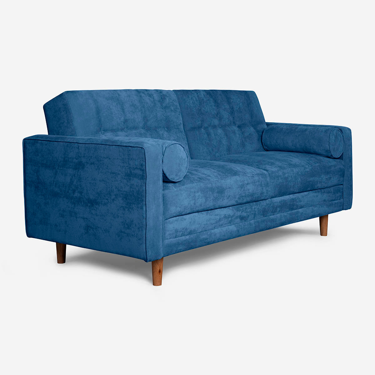 Sofá Cama Makora Bristol Azul Terciopelo De 3 Plazas - Outlet