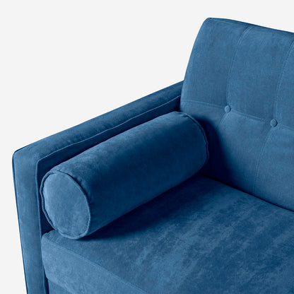 Sofá Cama Makora Bristol Azul Terciopelo De 3 Plazas - Outlet