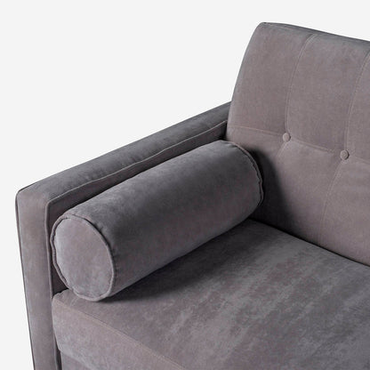 Sofá Cama Makora Bristol Gris Claro Terciopelo De 3 Plazas - Outlet
