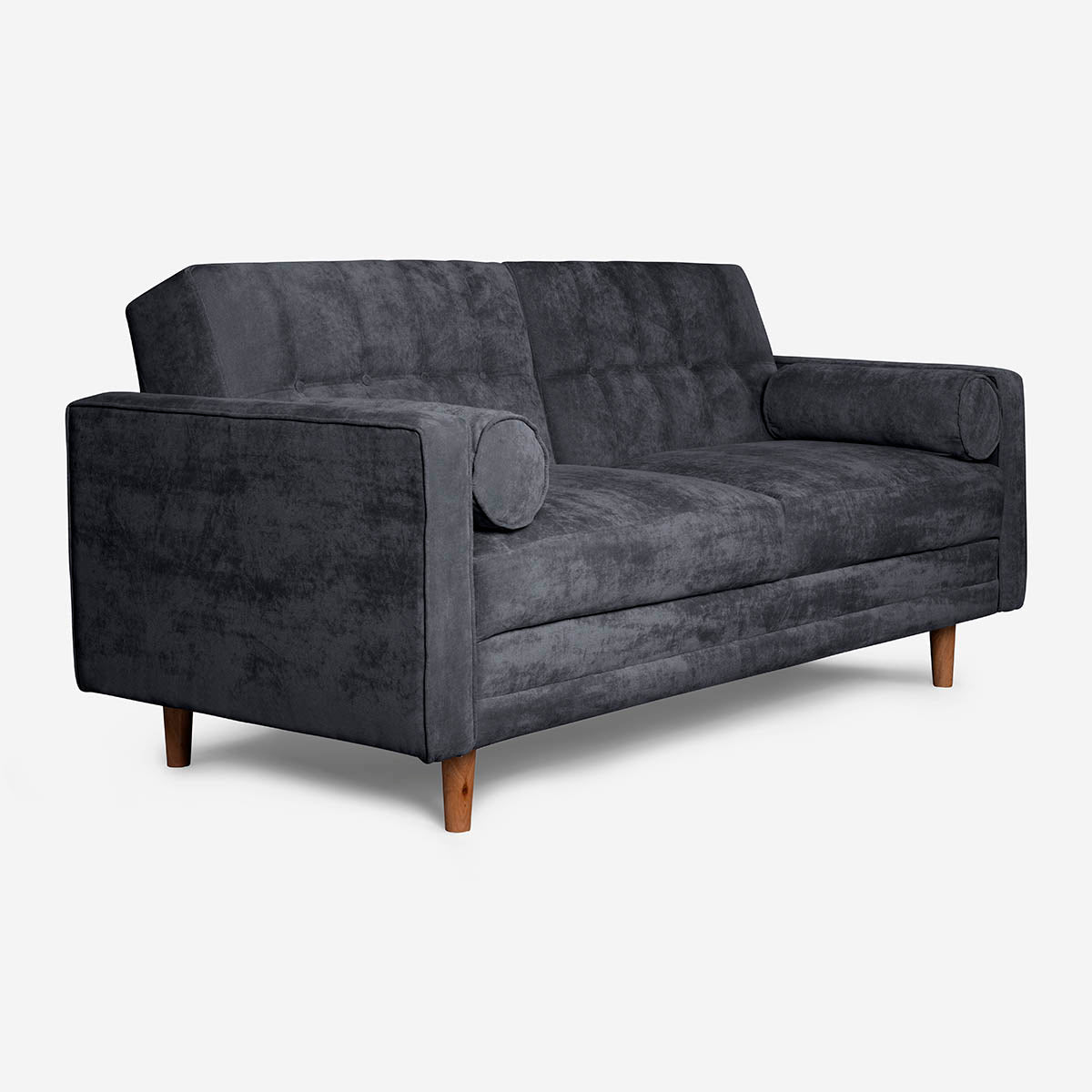 Sofá Cama Makora Bristol Gris Oxford Terciopelo De 3 Plazas - Outlet