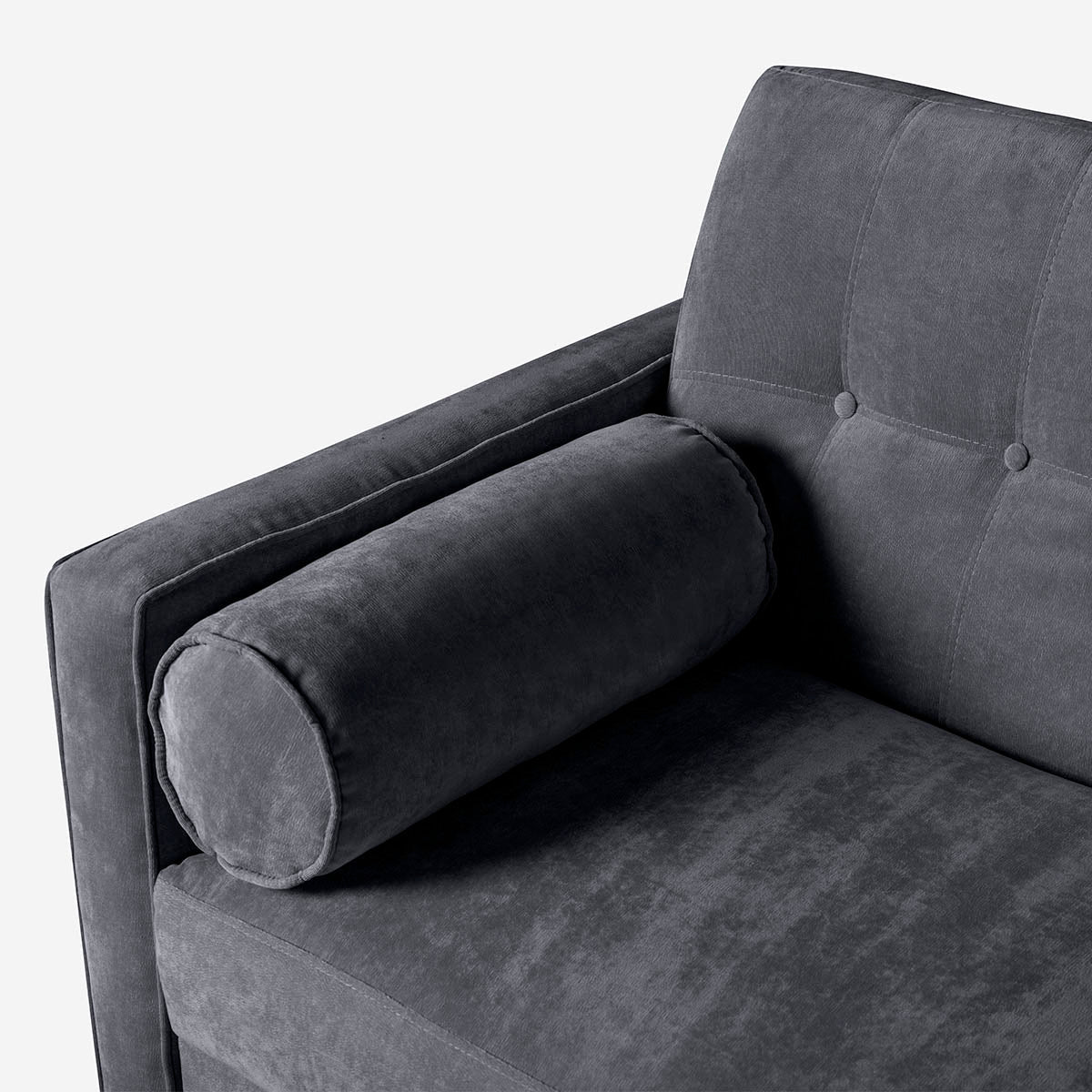 Sofá Cama Makora Bristol Gris Oxford Terciopelo De 3 Plazas - Outlet