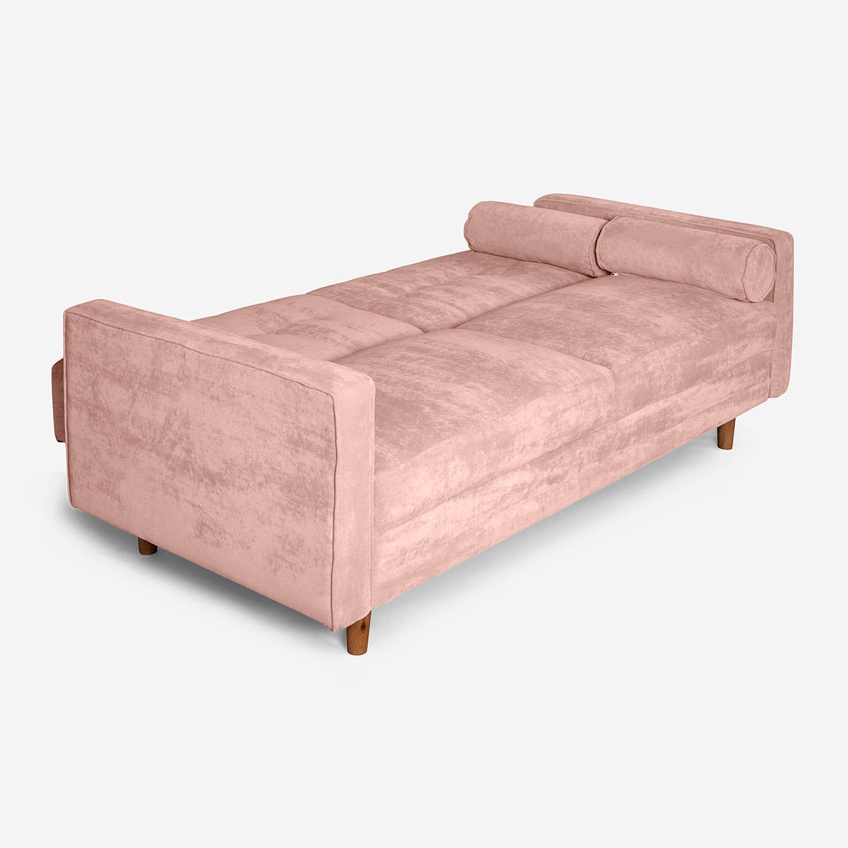 Sofá Cama Makora Bristol Rosa Terciopelo De 3 Plazas - Outlet