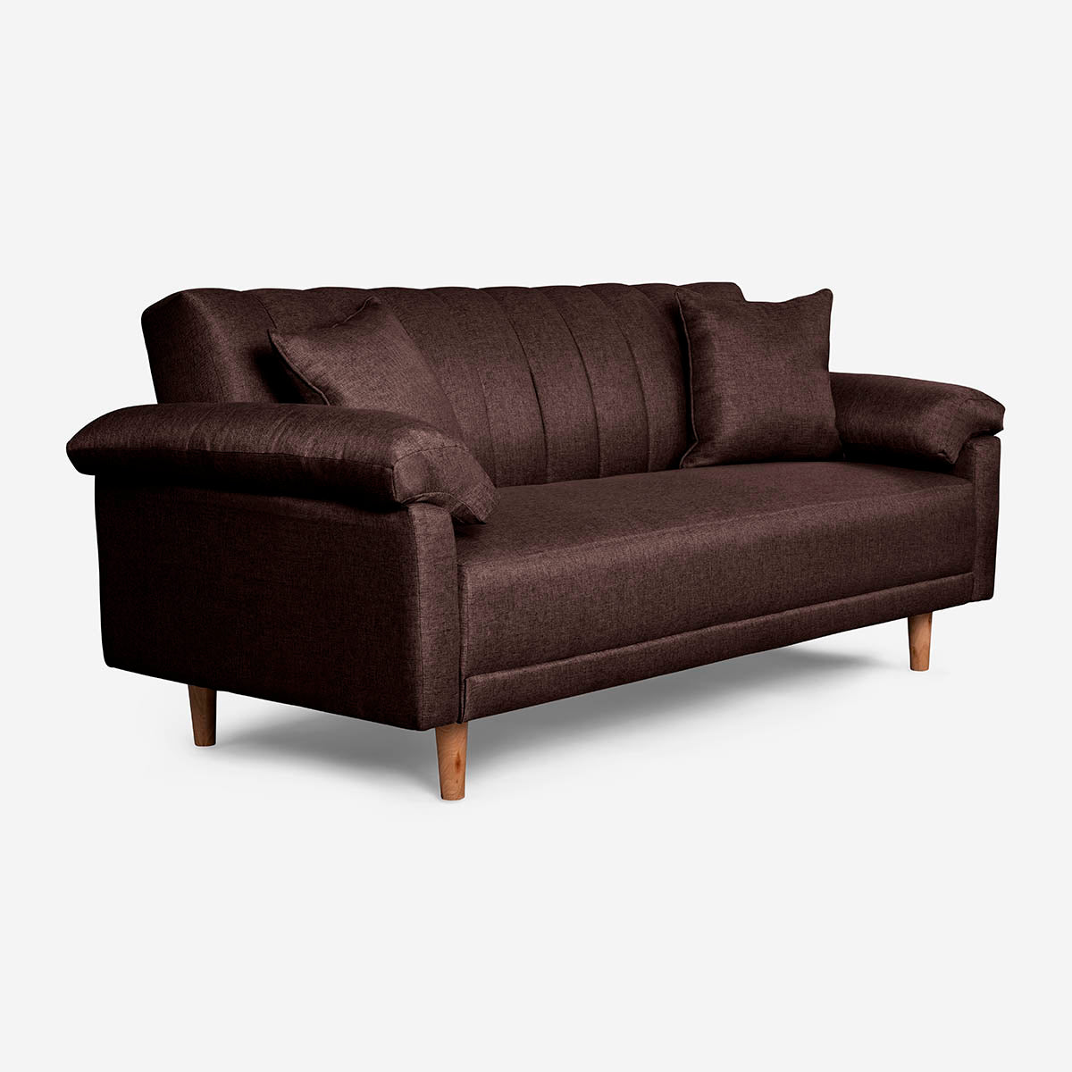 Sofá Cama Makora Brooklyn Café Lino De 3 Plazas