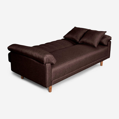 Sofá Cama Makora Brooklyn Café Lino De 3 Plazas