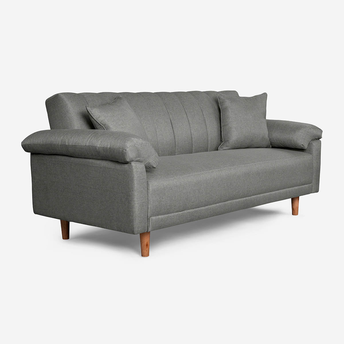 Sofá Cama Makora Brooklyn Gris Claro Lino De 3 Plazas