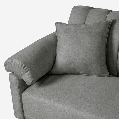 Sofá Cama Makora Brooklyn Gris Claro Lino De 3 Plazas