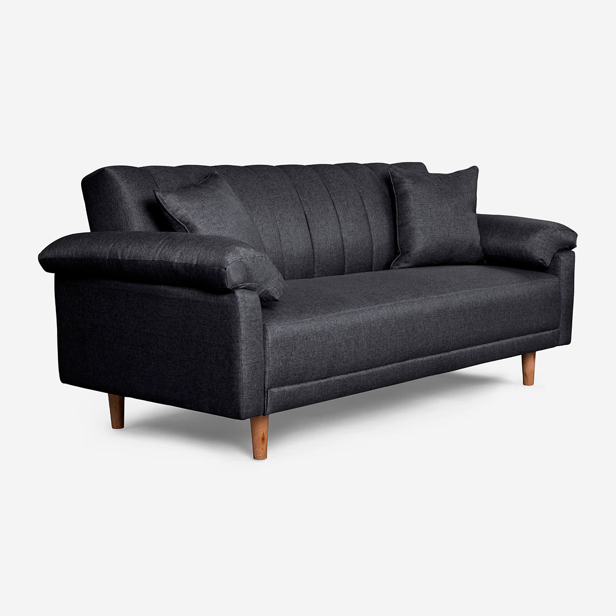 Sofá Cama Makora Brooklyn Gris Oxford Lino De 3 Plazas