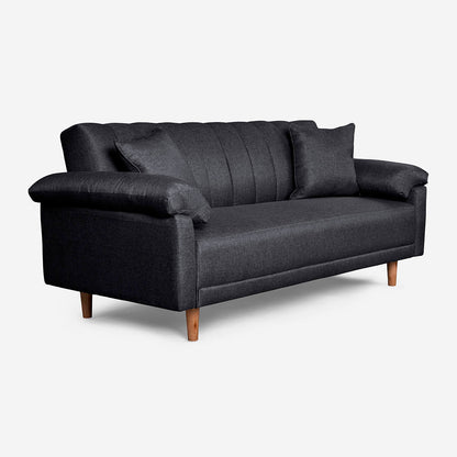 Sofá Cama Makora Brooklyn Gris Oxford Lino De 3 Plazas