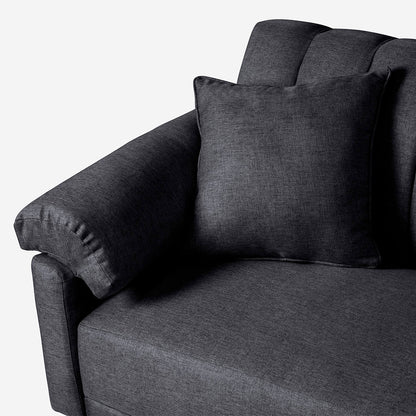 Sofá Cama Makora Brooklyn Gris Oxford Lino De 3 Plazas