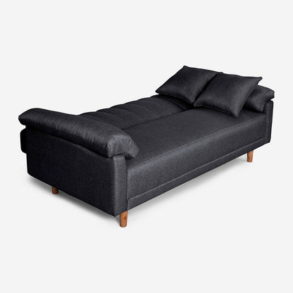 Sofá Cama Makora Brooklyn Gris Oxford Lino De 3 Plazas