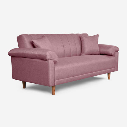 Sofá Cama Makora Brooklyn Rosa Lino De 3 Plazas