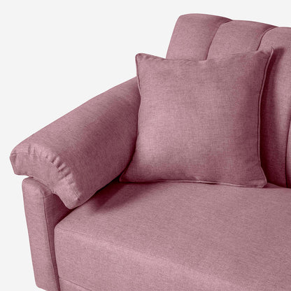 Sofá Cama Makora Brooklyn Rosa Lino De 3 Plazas