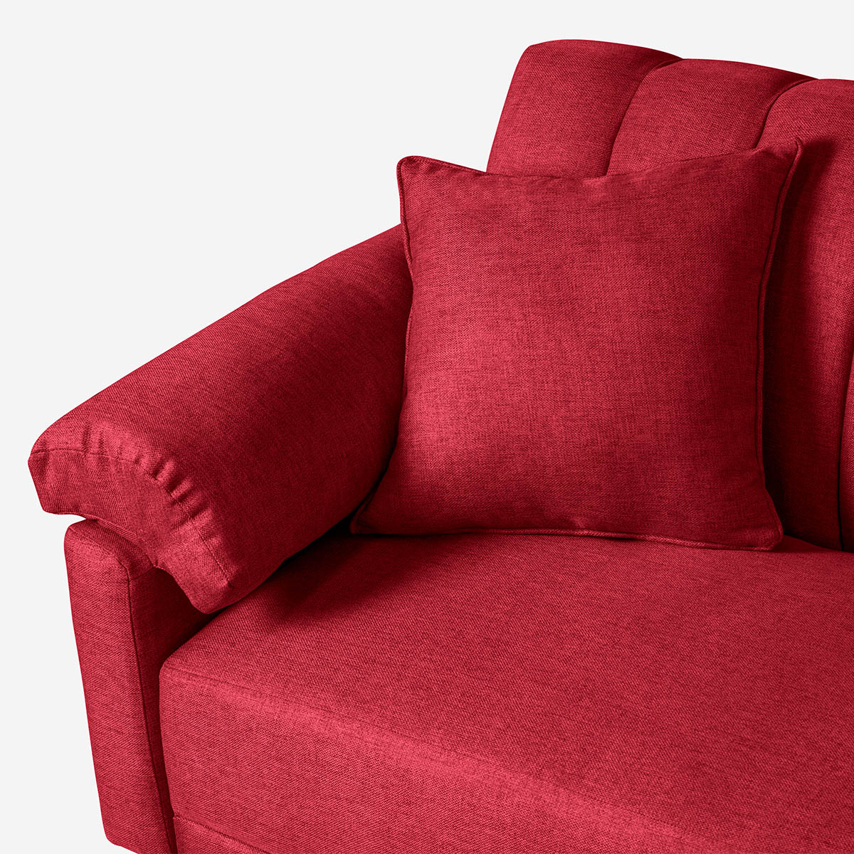 Sofá Cama Makora Brooklyn Rojo Lino De 3 Plazas