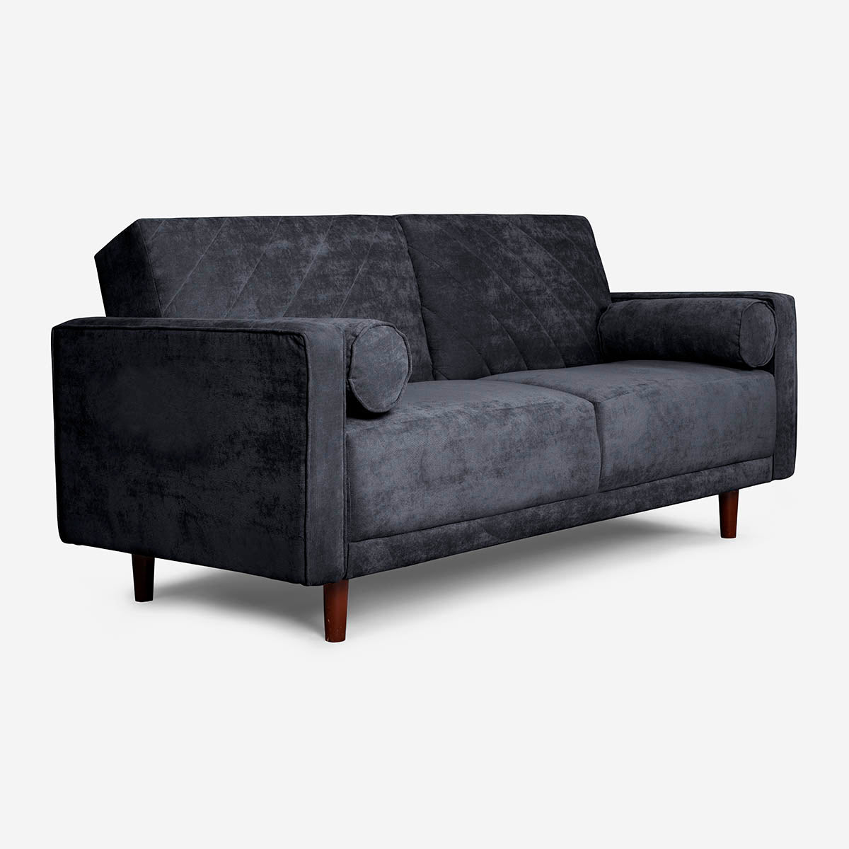 Sofá Cama Makora Calandra Gris Oxford Terciopelo De 3 Plazas - Outlet