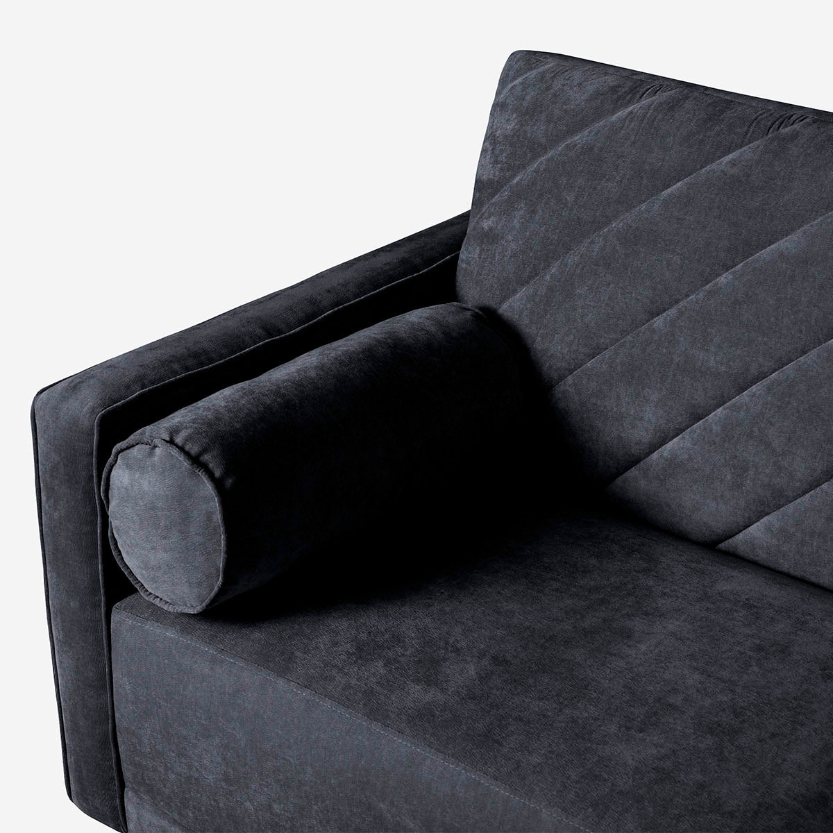 Sofá Cama Makora Calandra Gris Oxford Terciopelo De 3 Plazas - Outlet