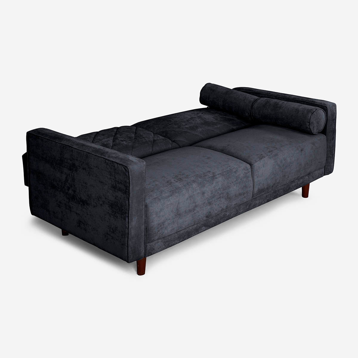 Sofá Cama Makora Calandra Gris Oxford Terciopelo De 3 Plazas - Outlet