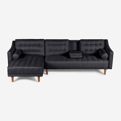 Sala Modular Makora Gecko Gris Oxford Magic De 3 Plazas Con Portavasos - Outlet